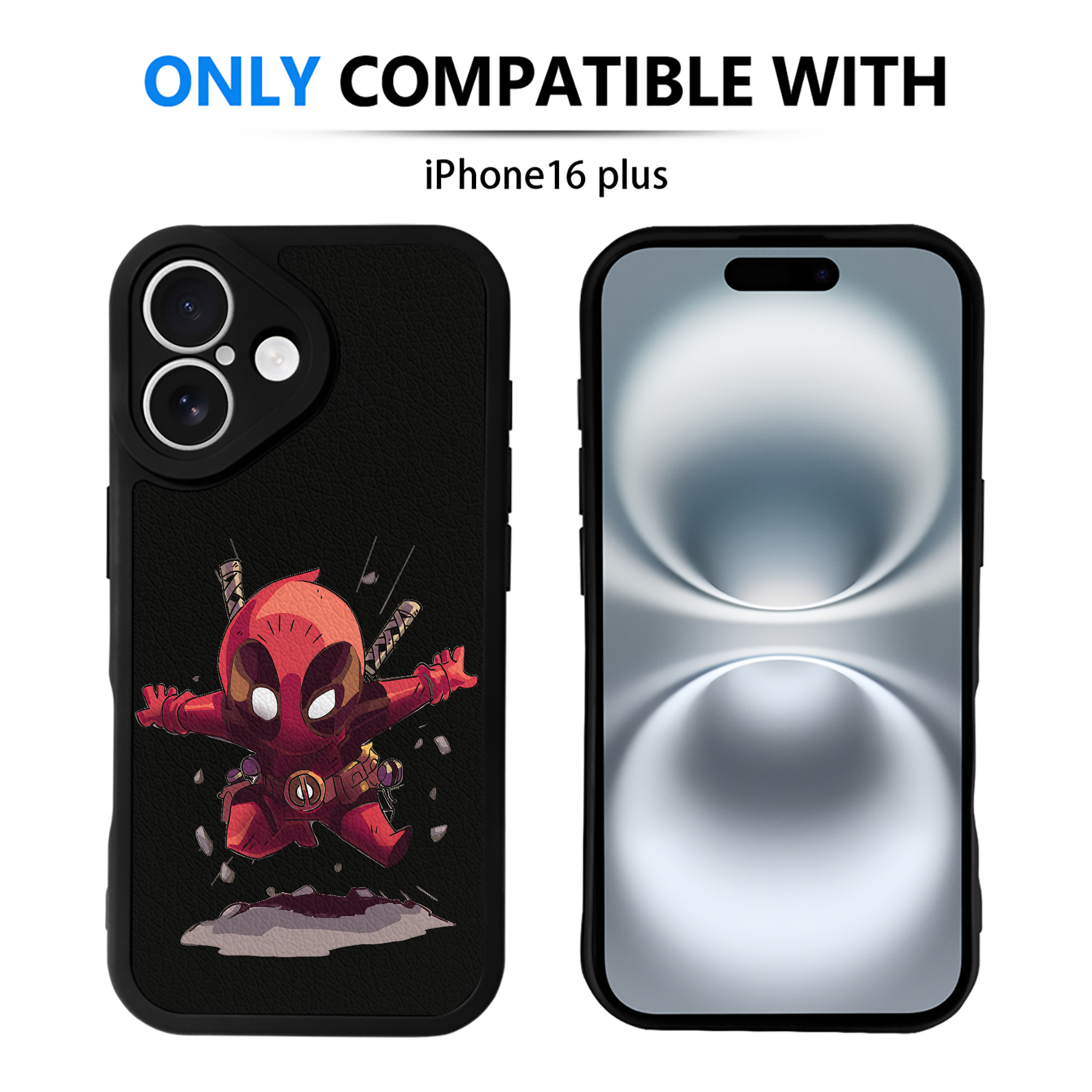 （画像用） Deadpool デッドプール 【iPhone 16シリーズ対応】シリコンスマホケース（レザー調） 材質：シリコン